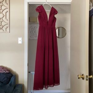 Marsala Cora Chiffon Revelry Bridesmaid dress